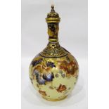 Crown Derby vase and cover, baluster-shaped,