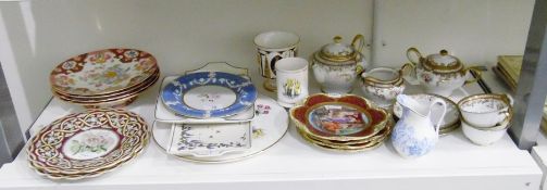 Various decorative ceramics to include a Royal Worcester blue and white jug,