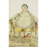 Watercolours drawings Late 18th century caricatures, named ie 'The Politician',
