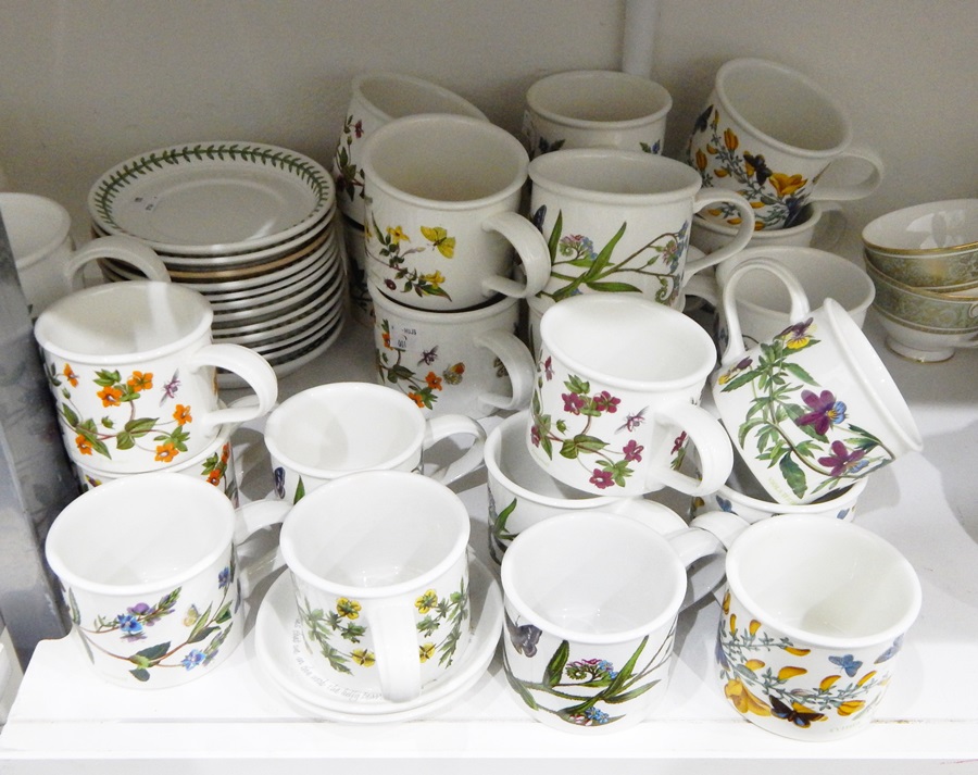 Portmeirion 'The Botanic Garden' pattern large cups, saucers, smaller cups, saucers, eight ramekins, - Image 2 of 3