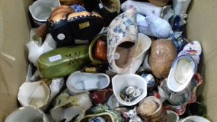 Large collection of ceramic shoes