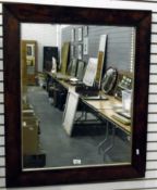 Large wall mirror with gilt slip within an oak frame