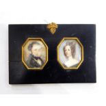 A pair of 19th Century miniatures on ivory,