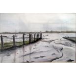 After Robin Davidson (20th Century) Colour print View of the estuary, signed in pencil lower right,