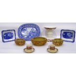 20th century Chinese coffee service "Yu Quan", a Davenport blue and white meat dish,