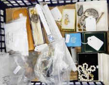 Mixed lot of costume jewellery and coins to include old coins, tokens, simulated pearl necklace,