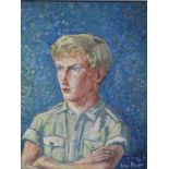 Victor(?) (20th century) Acrylic on board Half-length portrait of a boy,
