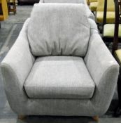 Pair of modern armchairs upholstered in grey material from the 'G Plan Vintage' range