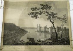 After John Boydell Engravings "Pembroke Town and Castle", Viel et Chateau de Pembroke,