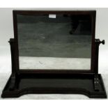 19th century mahogany rectangular framed dressing table mirror,