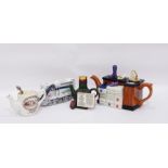 Collection of four decorative teapots including Carters of Suffolk, James Sadler & Sons.