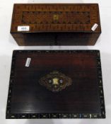 Victorian parquetry glove box,