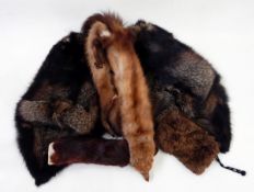 Vintage badger fur shoulder cape,