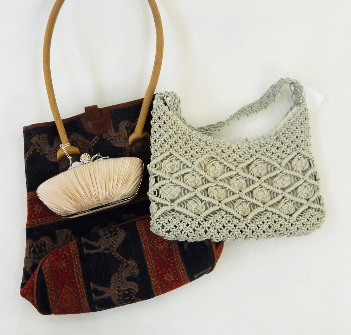 Various Liz Cox handbags, a Karen Millen cream leather printed crocodile envelope handbag, - Image 2 of 2
