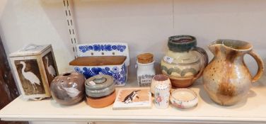 Various items of studio pottery, Poole pottery,