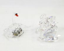 Three Swarovski crystal swans (3)