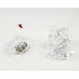 Three Swarovski crystal swans (3)