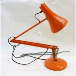 Modern orange anglepoise desk lamp,