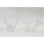 Orrefors Swedish crystal flower-shaped vase and a Marquis Waterford crystal bowl (2)