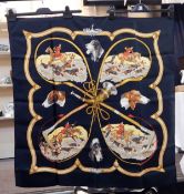 Hermes silk scarf, Poste et Cavalerie, in original box,