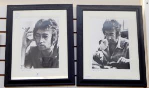 Pair of John Lennon limited edition prints reproduced from photographs taken by Kieron 'Spud'