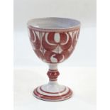 Aldermaston pottery goblet, marked to base,