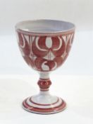 Aldermaston pottery goblet, marked to base,