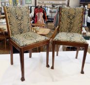 Pair of early 20th century walnut sidechairs