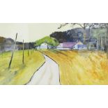 Patricia M Watling Acrylic on board "Track Past the Farm", signed lower right,