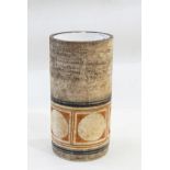 Troika cylindrical vase, square and circle design to glaze, 18.