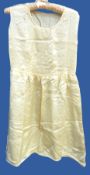 Part Satin wedding dress, 1920's, photo accompanying, beaded cuffs, baby shoes, silk slip etc.