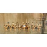 Studio pottery chess figures of 16 pieces,