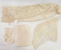 Large bobbin lace collar/shawl (182cm approx) with two matching pieces.