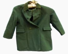 Green wool tweed child's coat made by Chilprufe, with velvet collar,