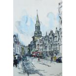 D Knight (20th century) Oil on board London street scene, signed lower right and dated 1976,