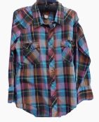 Four vintage cowboy style check shirts including Western Young Bloods, Outlaw Western Wear,