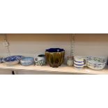 Various items of 20th century ceramics to include a jardiniere, a Prinknash pottery vase,