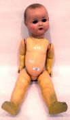 German bisque headed baby doll, marked 'AM Germany 518' to back of head, with sleeping eyes,