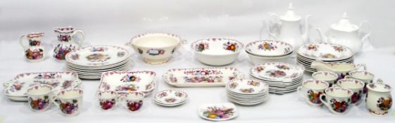 Quantity of Masons Ironstone 'Fruit Basket' pattern tea and dinner service to include eight dinner