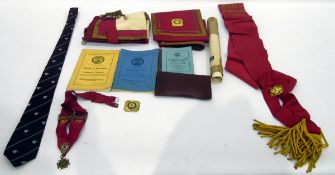 Collection of Order of Buffaloes regalia and ephemera including Primo medal 'Ye Twyford Lodge' 4928,