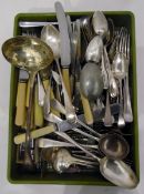 Quantity of silver plated Old English pattern flatware including ladle,