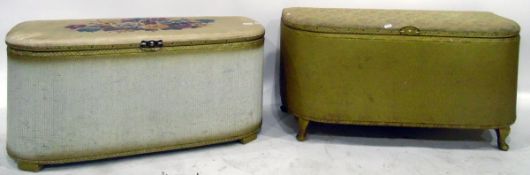 Two Art Fibre D-shaped ottomans (2)