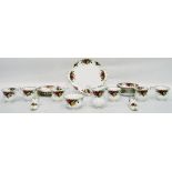 Royal Albert 'Old Country Roses' pattern tea set comprising six cups, saucers, side plates,