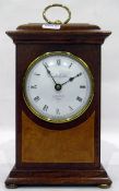 Inland stained wood Knight Gibbons mantel clock with quartz movement