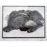 Unattributed (20th century) Limited edition print "Old Silver - Watchful Coves", study of a hare,