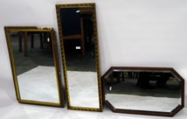 Rectangular wall mirror in moulded frame,