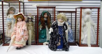Seven Franklin Heirloom dolls