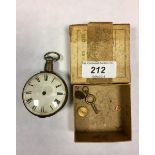 19th century silver pair-cased pocket watch by George Graham (hands missing and in poor condition)