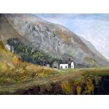 Henry Harris (19th century school) Oil on canvas Castle ruin on a hilltop,
