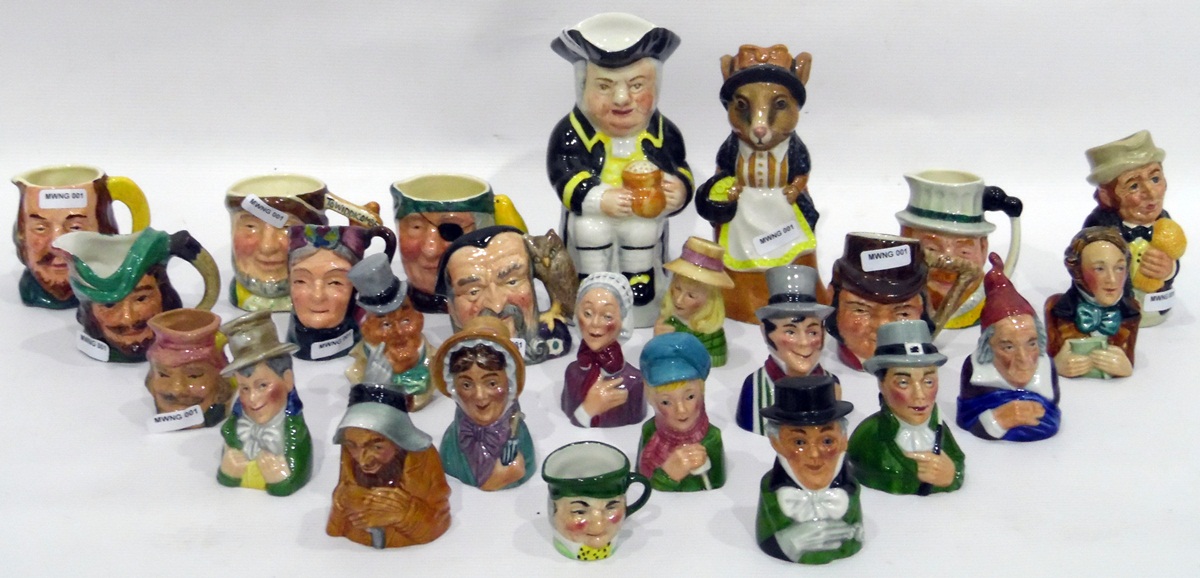 Quantity of porcelain candle snuffers in the form of Dickensian characters and a quantity of small
